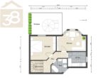 Grundriss - Vollmöblierte 2-Zimmerwohnung im 1. OG! – Meine Wohnung = Mein Makler!